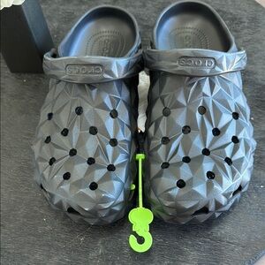 CROCS Gray Sandals with Perforated Design and Rotating Heel Strap
